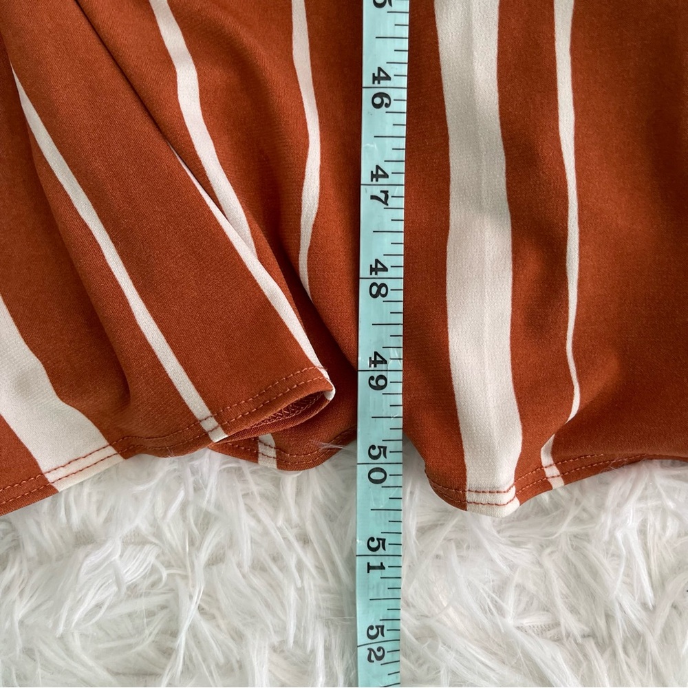 TAYLOR Womens Halter Maxi Dress Size 12 Rust Ivory Asymmetrical Hem - Picture 8 of 10